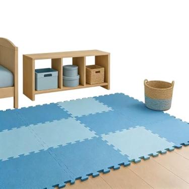 Imagem de Kit 10 Tapete Tatame Eva Tons de Azul Premium 50x50CM 1CM(4)