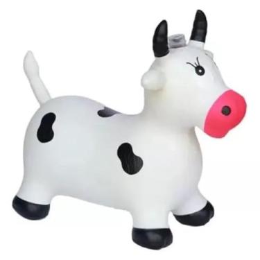 Imagem de Cavalinho Upa Upa Brinquedo Pula Pula Pocoto Inflavel Musica Cavalo (Vaca Branco)