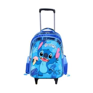 Imagem de Kit Mochila Stitch 3D Escolar Feminina e Masculina com Lancheira Térmi