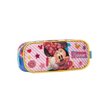 Imagem de Estojo Escolar Infantil Minnie Mouse Disney Bolso Simples - Xeryus, Ro