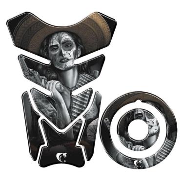 Imagem de Adesivo Protetor Tanque E Bocal Moto Yamaha Caveira Mexicana Caveira Mexicana