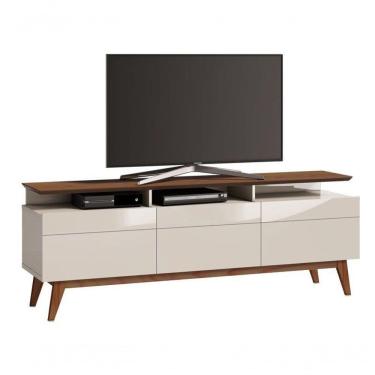 Imagem de Rack Classic +3g 1.8 Off White Com Freijó - Imcal Móveis