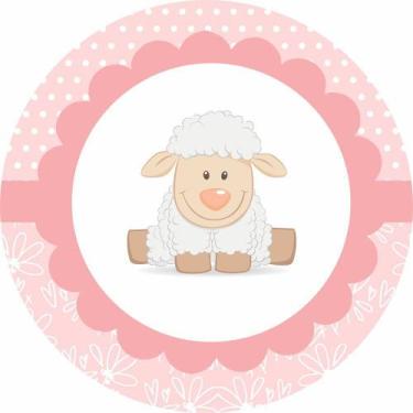 Imagem de Painel de Lona Redondo Ovelhinhas 002 - Fabrika de Festa, 150x150cm