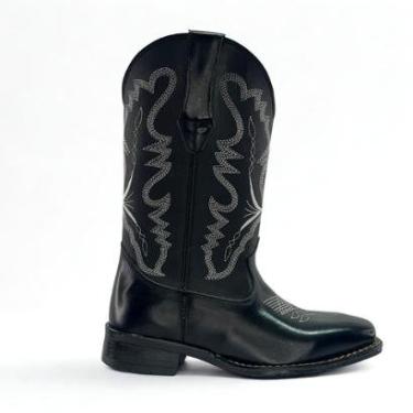 Imagem de Bota Feminina Texana Couro Bordada Cowboy Country Conforto-Feminino