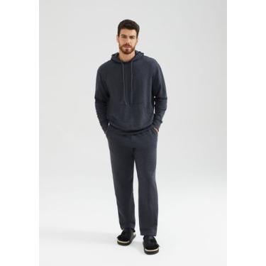 Imagem de Calça Básica Masculina Reta Em Moletom Peluciado - Hering, G, Cinza es