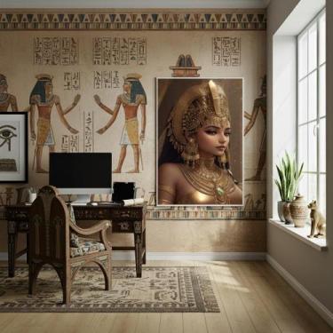 Imagem de Quadro Mulher Da Alta Sociedade Do Antigo Egito- 70X50Cm - Quadros On-