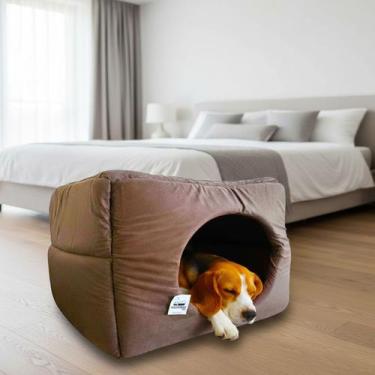 Imagem de Caminha Toca Luxo Gato Cães Lavavel Suede Marrom Macio Fofo - - Maxxim