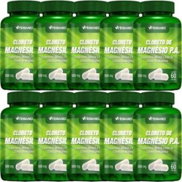 Imagem de Kit 10X Cloreto de Magnesio PA 500mg 60 Cápsulas - Herbamed-Masculino