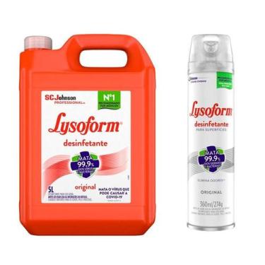 Imagem de Kit Lysoform Desinfetante Uso Geral 5L + Aerossol 360ml