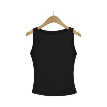 Imagem de Regata feminina de camada dupla com decote em barco e macia - Dozw, Pr