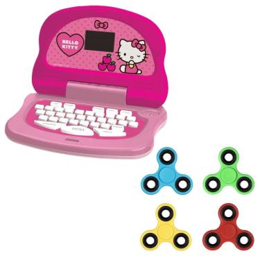 Imagem de Kit Laptop Infantil Educativo Candide Hello Kitty Tech Bilíngue + 1 Fidget Spinner Sortido