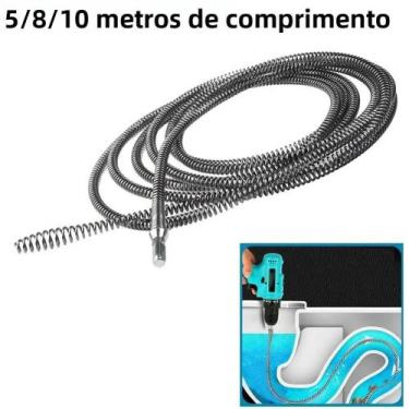 Imagem de Ferramenta Elétrica De Desobstrução De Tubos 3 5 8 10M, Limpador De Dr