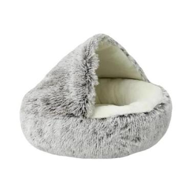 Imagem de Cama Redonda Pequena De Pelúcia Para Gatos, Colchão Quente E Confortáv
