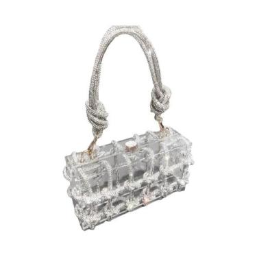 Imagem de Bolsa de Noite Luxo com Strass Prateado - Bolsa de Festa para Mulheres