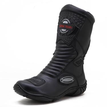 Imagem de Bota motociclista couro semi-impermeável ajustavel 420-Masculino