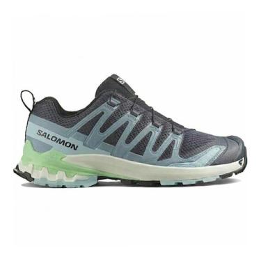 Imagem de Tenis Salomon XA Pro 3D V9 Feminino, 36, Cinza escuro azul agua, Verde
