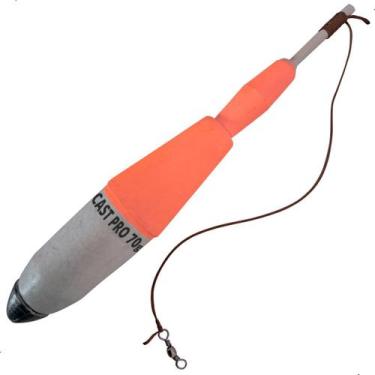 Imagem de Boia De Pesca Arremesso Torpedo Pino 70g Com Girador Para Tamba Pacu T