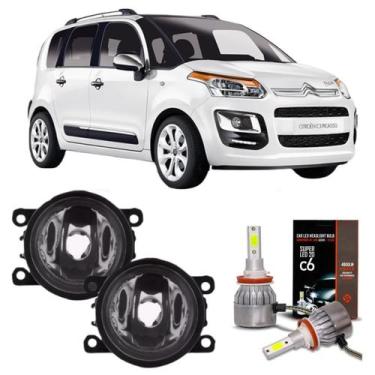 Imagem de Par farol milha citroen c3 picasso 2011 12 13 14 2015 + led - BIBAS