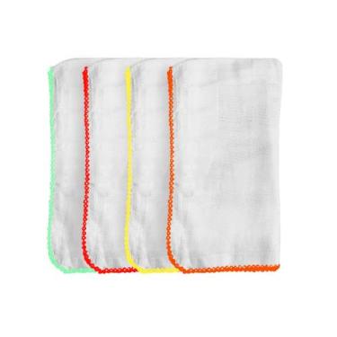 Imagem de 5 Fralda De Pano Pinte E Borde 70x70cm Cremer Com Croche, Neutro