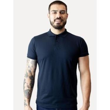 Imagem de Polo Dixen Masculina Piquet Gola Lisa Azul Marinho-Masculino