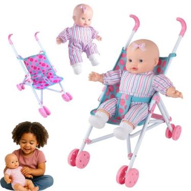 Imagem de Kit Carrinho boneca + Super Soft Brinquedo Menina Super Fofa - EINSTOK