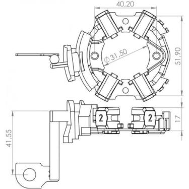 Imagem de Porta escova do motor de partida Vw Jetta 2006 a 2020 - UNIFAP