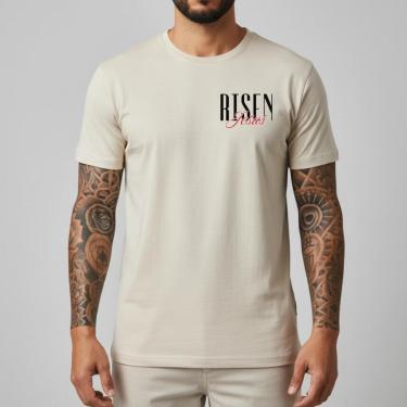 Imagem de Camiseta Masculina Básica Estampa Peito Algodão Premium Camisa Slim Fit Casual Conforto...