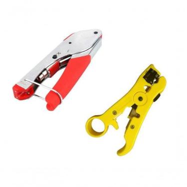 Imagem de Kit Alicate Compressão Rg6 e Alicate Decapador Universal - MASTERTEL