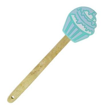 Imagem de Espátula de Silicone Modelo Cupcake Cabo Bambu 30 x 7,5cm - FU XING, A