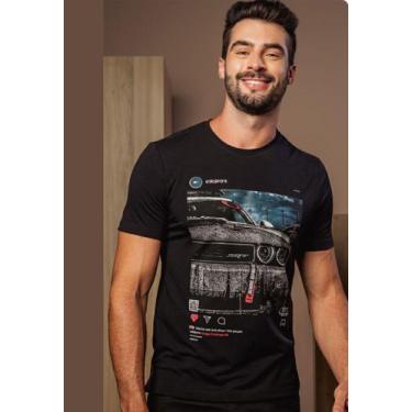 Imagem de Camiseta Sallo Estampa Dodge Challenger Preto