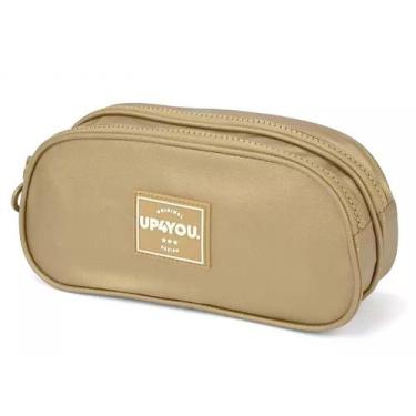 Imagem de Estojo escolar duplo metalizado ouro/rose Up4you Luxcell, Dourado