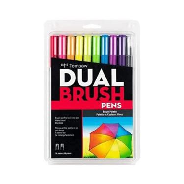 Imagem de Caneta Brush Tombow Ponta Dupla Bright 10 Un
