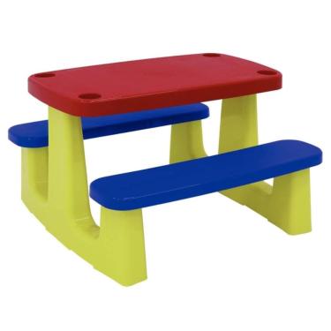 Imagem de Mesa Infantil Plástica de Atividades Tramontina 90x84x52cm Playground Escolar Colorida Pic-nic