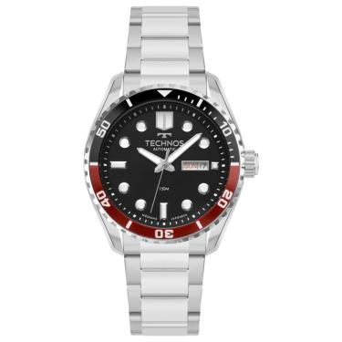 Imagem de Relógio Masculino Automático Diver 8205PI-1P Analógico Pulseira de Aço Inox Prata Technos