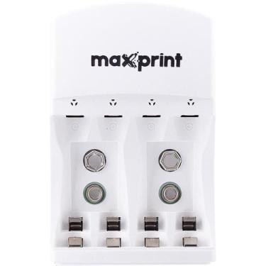 Imagem de Carregador de Pilhas Bivolt P/PILHAS AA AAA e 9V - Maxprint