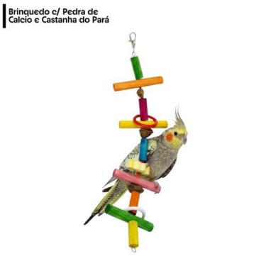 Imagem de Brinquedo Escada Pedra de Cálcio Castanha Do Para - Calopsita, Papagai