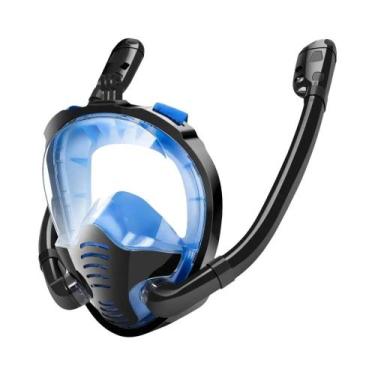 Imagem de Máscara De Snorkel Para Adultos E Adolescentes Com Tubos Duplos E Visã