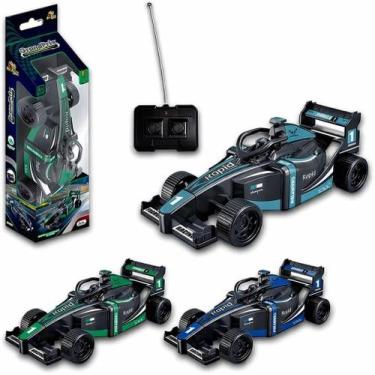 Imagem de Carrinho de controle remoto F1 Energizado por pilha 15 CM Cor:Azul Pet