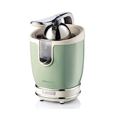 Imagem de Ariete Espremedor de frutas cítricas elétrico com design vintage e alavanca de pressão, 2 cones para frutas grandes e pequenas e bico anti gotejamento 413/04 verde - 220V