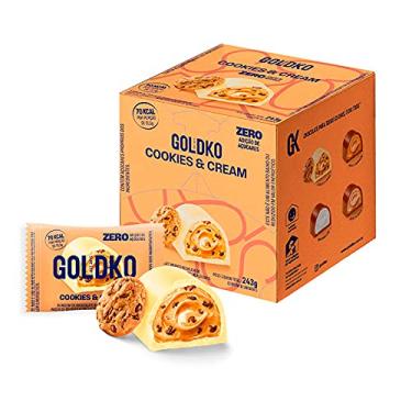Imagem de Bombom de Chocolate Branco Recheado de Pasta de Cookies e Cream Zero Adição de Açúcares 13,5g - GoldKo