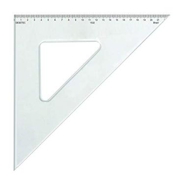 Imagem de Esquadro Isósceles 45° de 32 cm com Escala, Trident, 1532, Acrílico Cristal, Incolor