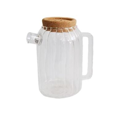 Imagem de Bule de Vidro Borossilicato Cozi Canelado com Tampa Cortiça 1200ml - We Make