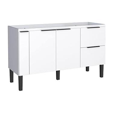 Imagem de Gabinete Armário de Cozinha para Pia 150 Madeira Cisne Cozimax Branco