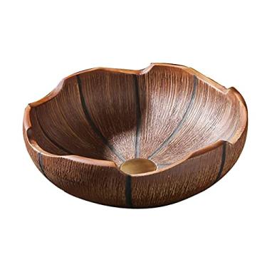 Imagem de jinyi2016SHOP Pia de banheiro acima do balcão 41 x 14 cm Luxuosa pia pia de banheiro de cerâmica retrô pia pia de banheiro pia banheiro (cor: A)