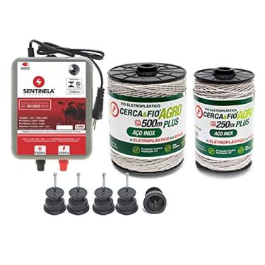 Imagem de Eletrificador Cerca Elétrica Rural + 750m Fio + Isolador 30 mm (FIO ENROLADO)