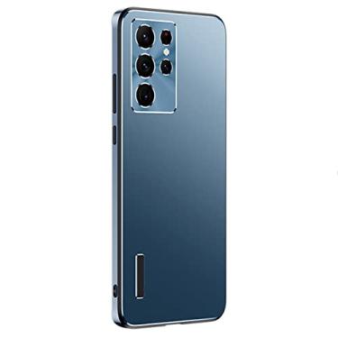 Imagem de Capa para Galaxy S22/S22+/S22 Ultra, ultrafina, leve, proteção total, capa rígida PC com proteção de câmera anti-impressão digital fina, azul, S22 Ultra 17,8 cm