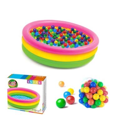 Imagem de Piscina de Bolinha 80 litros Colorida + 100 Bolinhas
