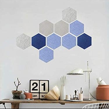 Imagem de KRASS 10 peças de feltro de placa de aviso, telhas de feltro hexagonal coloridas quadro de avisos de avisos placa de feltro reutilizável, #5,30 * 26 cm (10 peças), Collector88