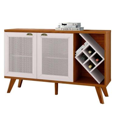 Imagem de Balcão Aline 02 Portas Off White E Ypê - D`Rossi