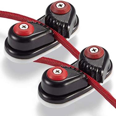 Imagem de RANDDER Chuteira para câmera de caiaque - Canoa de barco à vela Dinghy Aluminum Cam Cleats de entrada rápida - Pacote com 2